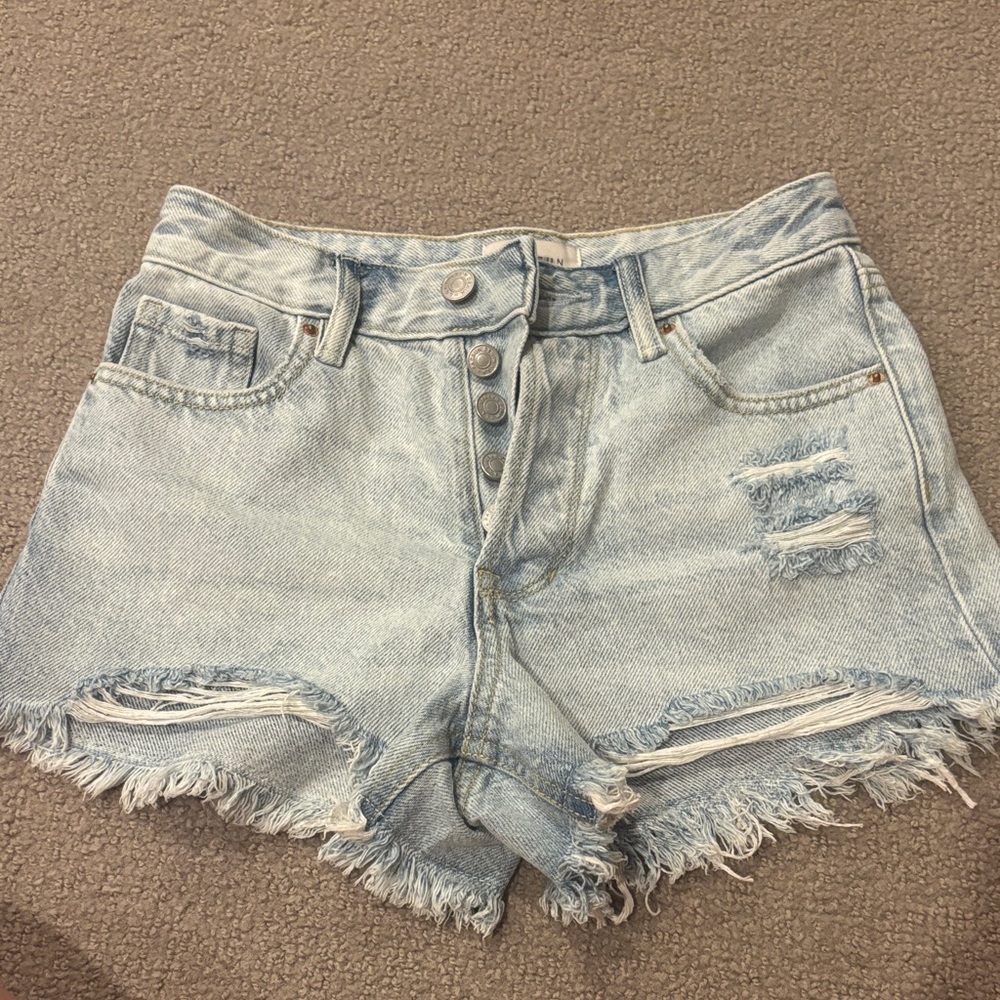 PacSun Light Blue Frayed Jean Shorts
